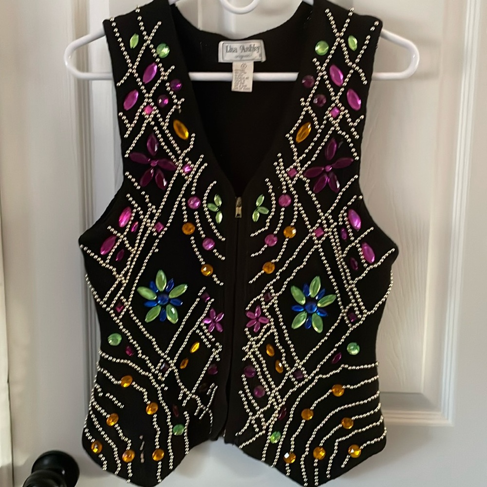 Lisa Ashley originals vintage black sweater vest size S